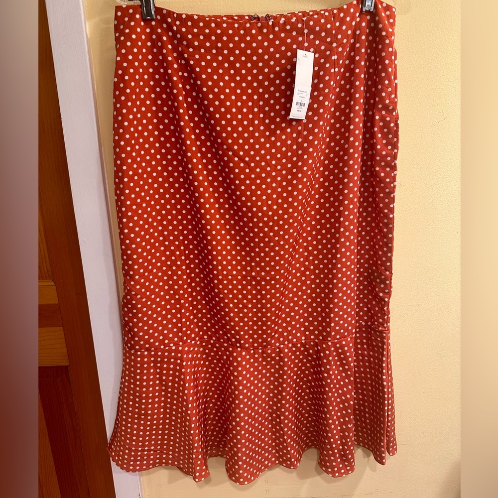 Orange polkadot skirt